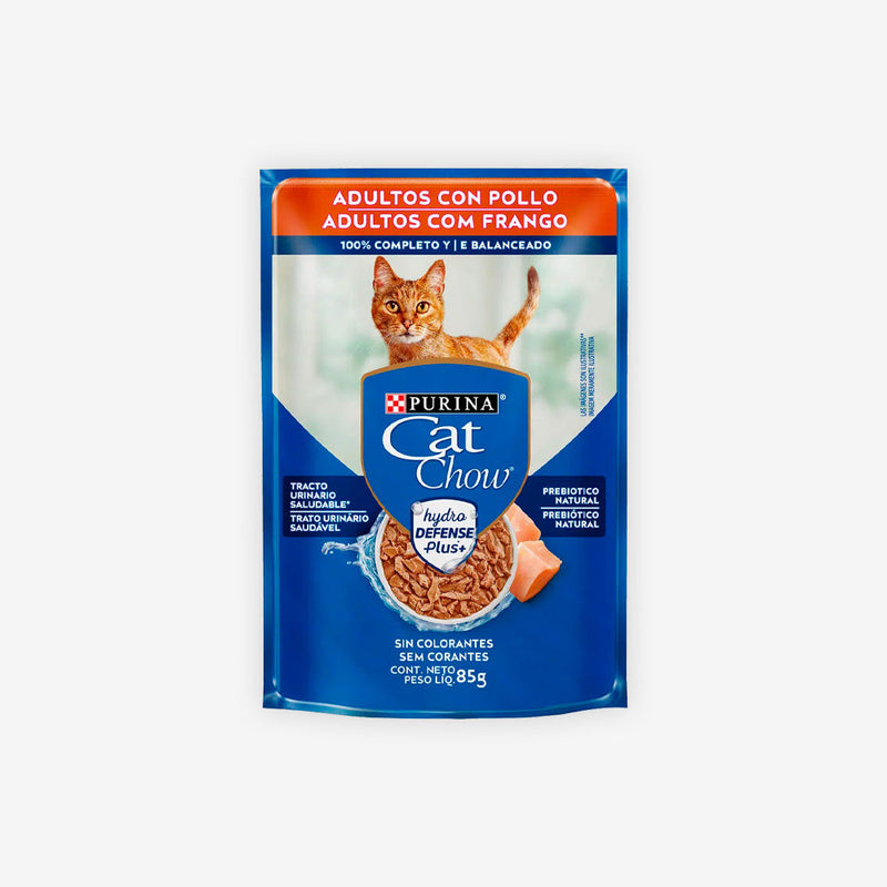 Ração Úmida Cat Chow para Gatos Adultos sabor Frango ao Molho 85g