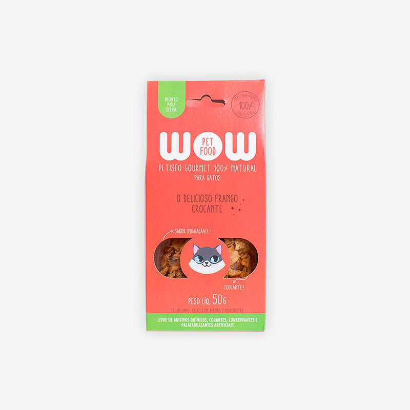 Petisco Natural WOW sabor Frango Crocante para Gatos 50g