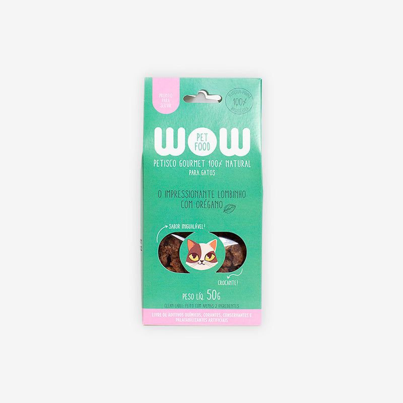 Petisco Natural WOW sabor  Lombinho com Orégano para Gatos 50g