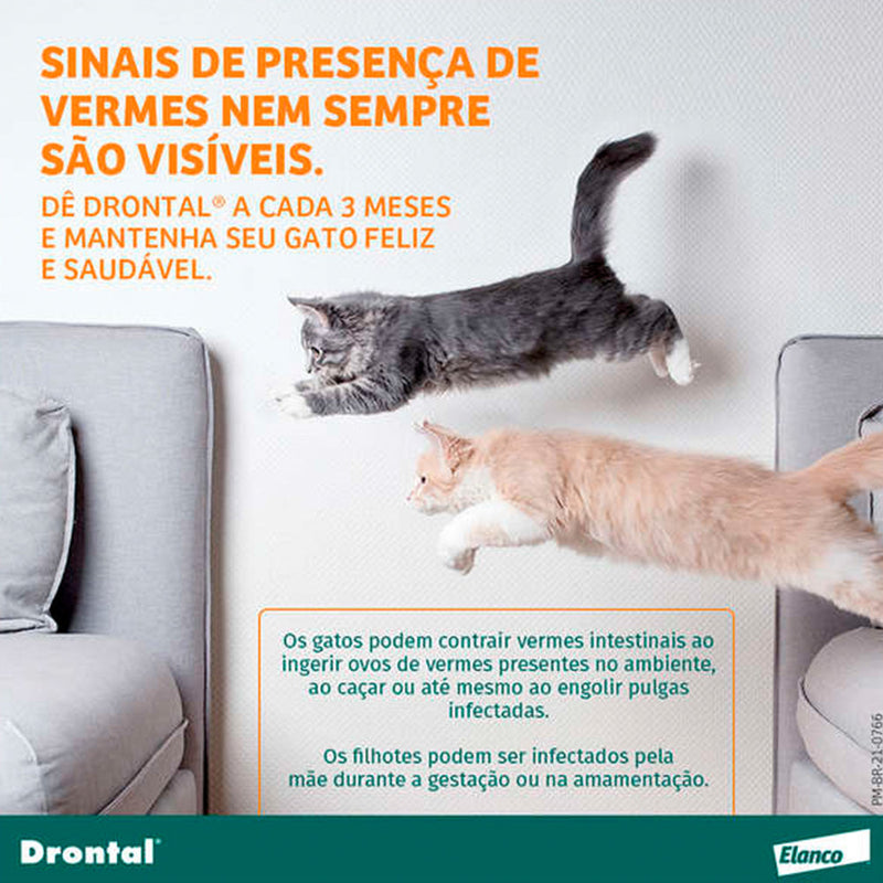 Vermífugo Drontal para Gatos com 4 comprimidos