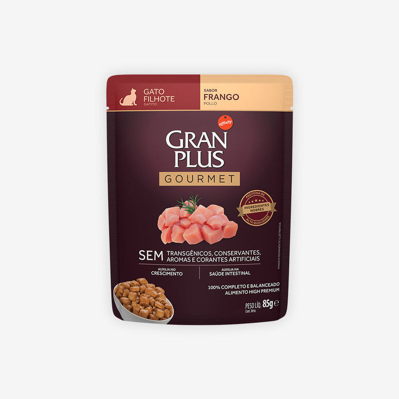 Ração Úmida GranPlus Gourmet Sachê para Gatos Filhotes Sabor Frango 85g