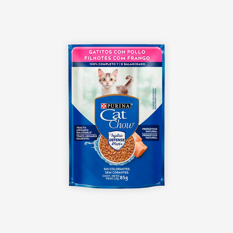 Ração Úmida Cat Chow para Gatos Filhotes sabor Frango ao Molho 85g