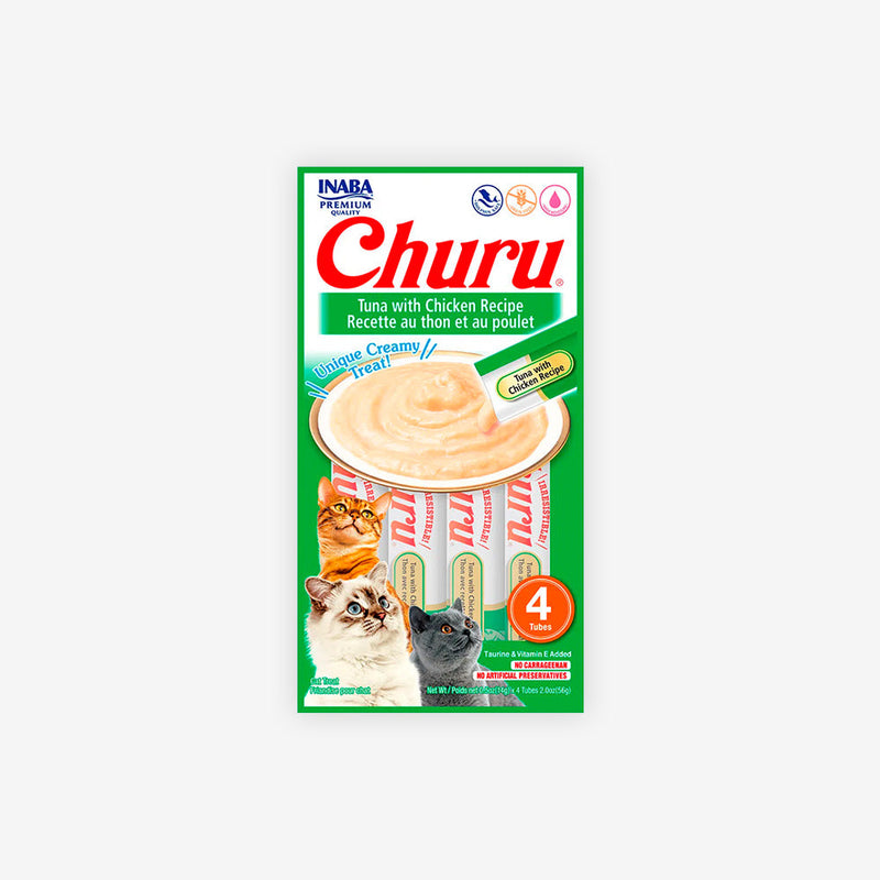 Petisco Churu para Gatos Adultos sabor Atum com Galinha 56g