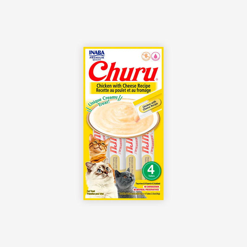 Petisco Churu para Gatos Adultos sabor Galinha com Queijo 56g