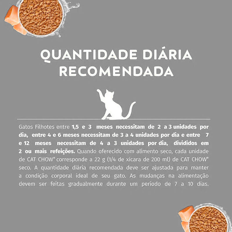 Ração Úmida Cat Chow para Gatos Filhotes sabor Frango ao Molho 85g