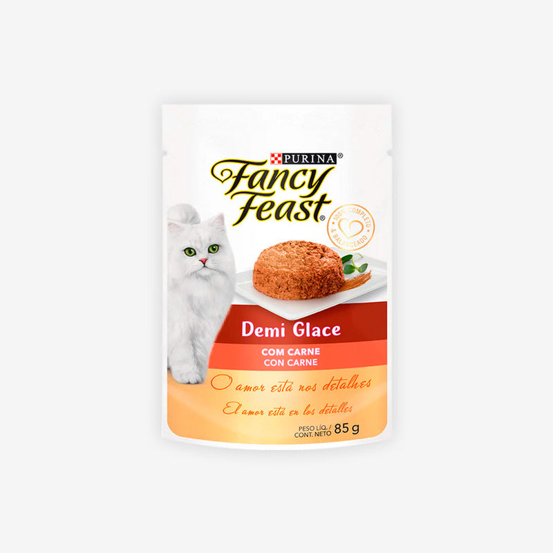 Ração Úmida Fancy Feast para Gatos Adultos sabor Demi Glace de Carne 85g