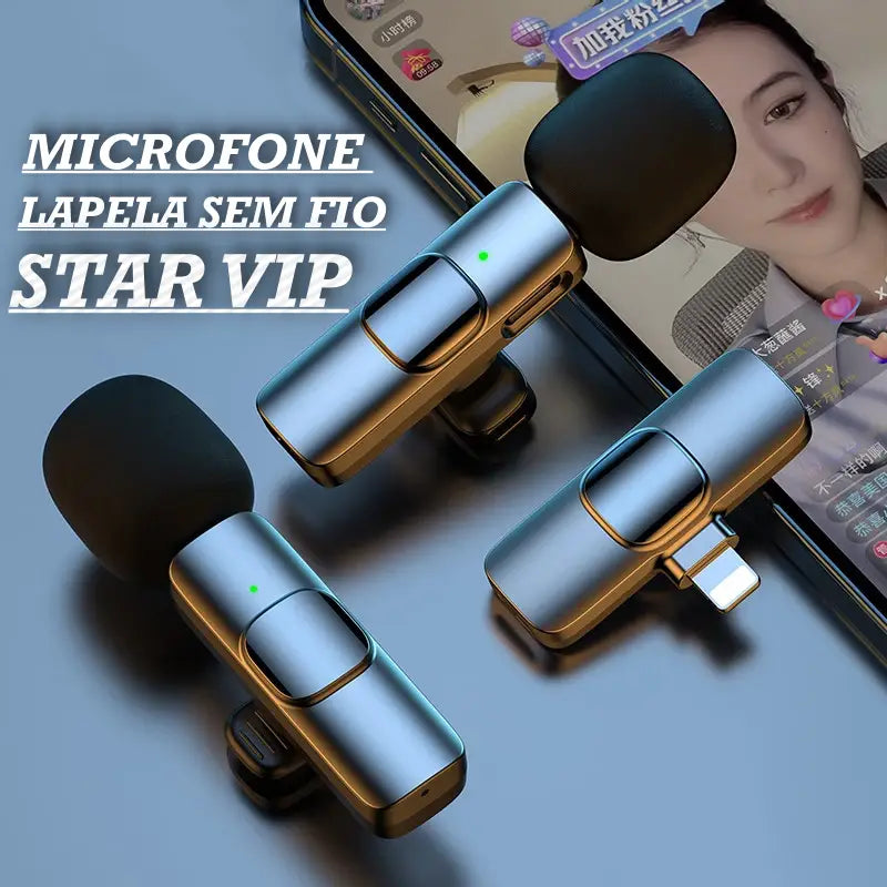 Super Microfone Lapela Duplo Star Vip