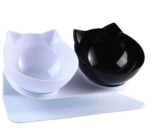 Tigela Ortopédica Anti Vômito para Gatos - CatBowl Tigelinha par Gatos - Pets 002 Falco Preto e Branco 